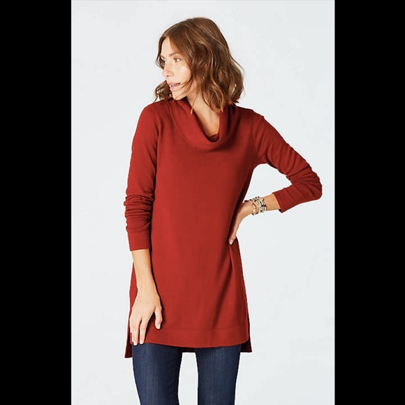 J Jill Tops J Jill Draped Neck Sweater Tunic Cowl Turtleneck